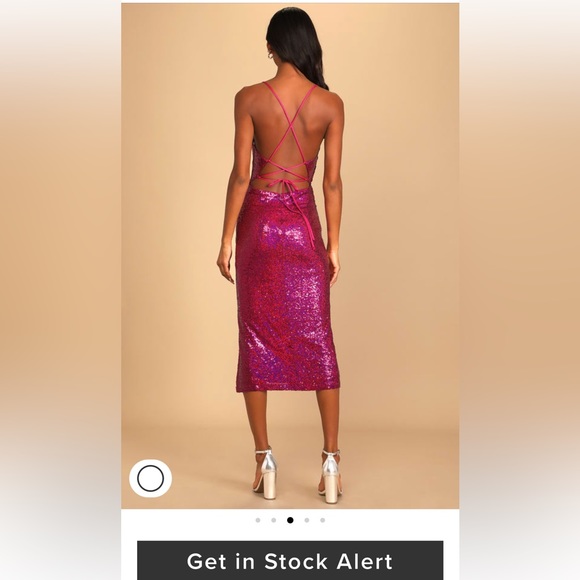 Lulus Pink Sequin Form Fitting Dress with Side Slit - Picture 2 of 5